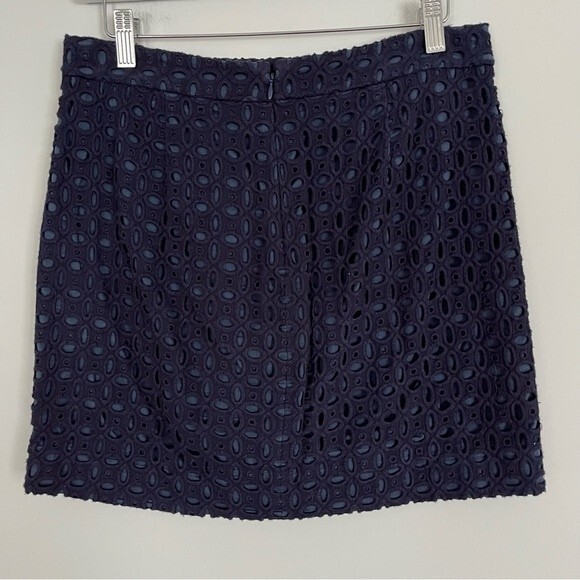 J. Crew Navy Blue Eyelet Mini Skirt, Size 2 - Picture 4 of 12